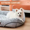 Lits de chats meubles tourbillonnant rose velours lits de chien adaptés aux petits à moyens chiens détachables coussins apaisant lit de chien lit anxiété machine à laver le lit de chat lavable