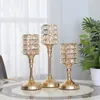Kaarsenhouders Europese luxe kristal goudhouder bruiloft decoratietafel centerpieces home candelabra dineren decor