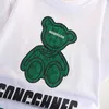 Kledingsets Zomer Baby Girl Clothing Childrens Cartoon Bear T-Shirt Set Childrens Short Mouwen Top en Bottom Two-Dely Set D240514
