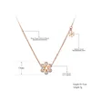 Choker Waterproof Stainless Steel CZ Crystal Snowflakes Charm Necklace For Women Real Gold Plated Pendant Jewelry N20243