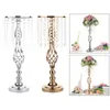 Candele Crystal Crystals Iron Plack Candlestick Vase Flower Table Event Event Wedding Road Decoration
