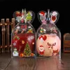 Décoration transparente PVC Gift Wrap de Noël Boîte de Noël Emballage Santa Claus Snowman Candy Apple Boxes Party Supplies P1202 ES