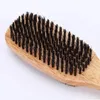 Wanmei Men's Beech Wood Beard Brush Solid Wood Comb Pig Hair Wood Brush Home Rakar Skägg Brushform