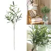 Dekorativa blommor 3packar Artificial Olive Tree Leaves Bouquet Wedding Flower Arrangement Green