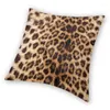 Oreiller Leopard Cheetah Fur Masquer le couvercle 45x45cm de décoration intérieure Imprimerie du motif d'animal pour le canapé Double côté