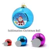 Skulle dekorationer överföra värme sublimering vara tom 6-färg 8 cm runda plast julkulor boll christmass trädprydnader inventering 1108