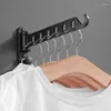 Kitchen Storage Non-perforated Drying Rack Invisible Clothes Artifact Folding Rod Wall-mounted Balcony Indoor Toilet