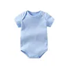 Rompers Summer Boys and Girls Pure Cotton Triangle Jumpsuit Baby and Toddler Couleur solide Coulage intégré Clothingl2405