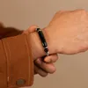 Uomini bracciali catene designer braccialetto manuale in acciaio inossidabile con pietra tigri-occhio