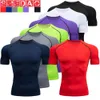 2PCS Mens Compressão Sportswear Suit Gym Gym Sports Sports Sets Sets Workout Jogging MMA Fitness Clothsuit Calças com 240514