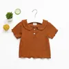 Summer Baby Girls T Shirt Bawełna oddychająca koszulka polo z krótkim rękawem japońskie koreańskie falach dziewczyny