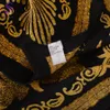 BYSIFA Black Gold Pure Shek Scarf Châle de mode Brand de luxe Swareband Spring et automne Scarpe Corner 110 * 110cm 240426