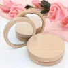 Pocket Portable Wood Round Small Wood Mini Makeup Mirror Wedding Party Favor Present Custom Xu 0228 EN