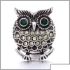 Andere andere Snap -Knopf -Schmuckkomponenten Strass Retro Owl 18mm Metallschnappknöpfe passen Armband Armreifen Noosa N0054 DROP D DHSELLE DHX1I
