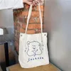 Bag Vintage Corduroy Women's Handbags Cute Bear Embroidery Ladies Reusable Shopping Shoulder Student Girls School Casual Tote