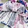 Top Girl Dress Short Sleeve Child Kjol Storlek 90-160 Kompletta etiketter Babykläder Wisteria Flower Print Kids Frock Jan20