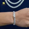 Prezzo a buon mercato 2 fili Sier Catene Vendita calda Vendita Moissanite Diamond Cuban Link 8mm Collana a pendente Bracciale Hip Hop Gioielli