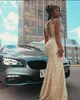 Aso Ebi 2024 Gold Mermaid Prom Dresses Florals Crystals Sequined Evening Party Formal Second Reception Birthday Enagement PromDress Gowns LF039