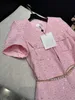 CHAN Designer Roupos Mulheres 2024 NOVAS JACELAS CC CC Cardigan Jackets para mulheres Tweed Pink Designer Tops Mulheres jaquetas femininas jaqueta feminina