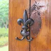 Крюки ретро чугуновый флур де Лис стены с двумя вешалками антикварные деревенские домашние сад декоративный металл 4 Дизайн