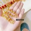 9999 real gold necklace mens 24 K personalized large thick chain transit 240511
