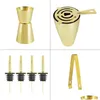 Бар инструментов 1-12 пт золотоирные коктейльные шейкеры Boston Shakers Set Bartenders Barware Wine Pourer Jiger Accessories с бамбуковой подставкой Drop D DHCFC