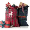 Christmas Sacks Candy Kids Now for Bag Canvas Santa Plaid Style X-Mas Sack Sack I0424 0425
