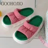 Slippers Лето на улице льна женские туфли скользят шлепанц