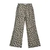 Pantaloni da donna Donne leopardo ad alta vita in stile coreano casual y2k retrò harajuku pantaloni larghi dritti