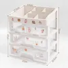 Scatole di stoccaggio boxep boi di gioielli contenitore truccatura del supporto per la spazzole cassetti in plastica di grande capacità di capacità cosmetica rack