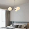 Luz de pendente de vidro nórdico LED moderna LED branca Lâmpada pendurada para sala de jantar quarto de decoração interna decoração de decoração interna