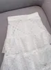 Robes de travail dans des ensembles assortis élégants ensembles pour femmes 2024 dentelle d'été dentelle à blanc crucié à blanc respirant top top à gâteau A-line jupe