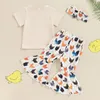 Ensembles de vêtements Toddler Baby Girl Farm Farfit Ferme Range Free Courte Crewneck T-shirt Poulet Pantalage Fared Pant