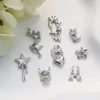 20PCS Silver Starlight Nail Charms Accessories Parts Metal Demon Mask Butterfly For Manicure Decor Nail Art Decoration Supplies 240514