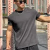 Exercise Muscle Loose Cotton Fitness Short Sleeve Men Basketball Autumn Running Training Elastic Sports T Shirt Round