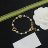 Fashion White Pearl Flower Necklace Designer Jewelry Golden Chain Bracelet Necklace For Women Chic Letters Jewelry Sets Earring Party With Box