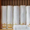 Handduk broderad krona vita bad 5stars el handdukar kvalitet tvättdukar badrum damer ansikte tvätt mjukt