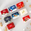 Present Wrap Christmas Metal Tinning Can Square Candy Box Storage Biscuit Iron Home Hand Card 12 9 4.5cm