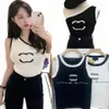 designer Women Embroidery Logo Tank Top C letter Graphic Logo Tops Summer Short Slim Navel exposed outfit Elastic Sports Knitted Tanks Womens Vest sex M1hu#