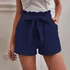 Dames shorts vrouwen elegante hoge taille A-lijn met shirring bow-decor zijzakken voor clubfeestje dating outfits zomer