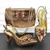 Dress Shoes Nigeria Boutique Suits Party Silver And Bags Set Italian Design High-Heeled Women's With Shiny Two-Purpose