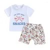 Kleidungssets 2pcs Kleinkind Junge Sommerkleidung Kurzarm Tops Baseball Star Print Shorts Set Baby Outfits