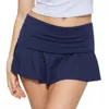 Solid color anti glare safety pants pleated spring women's small sports skirt A-line F51430