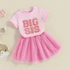 Ensemble de vêtements Big soeur Tenues pour les tout-petits T-shirt T-shirt T-shirt Tulle Tutu Jupe Robe correspondante