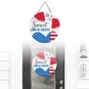 Decorative Figurines Independence Day Wooden Door Hanging Theme Garden Decoration Unique Tall Outdoor Signs For Porch