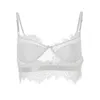 Bras Women Lace Sexy White Hollow Out Cylashes Bralettes Suspender Bustier Top V pescoço Camisole Lingerie Underwear