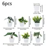Decorative Flowers 1 SET (6PCS) Simulated Plant Potted Plants Placed On The Desk Foyer Garden And Courtyard Of Business Offices