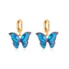 Dangle Earrings Blue Black Pink Butterfly Sleeper Alloy Drop For Women Jewelry Accessories