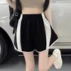 Summer High-waisted Wide-legged Casual Shorts Women 2024 New Arrived Korean Style Versatile Striped Color Collision Fashion Loose Slim Thin Sports Shorts Female