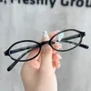 Zonnebrillen retro zwarte ovale frame bril voor vrouwen